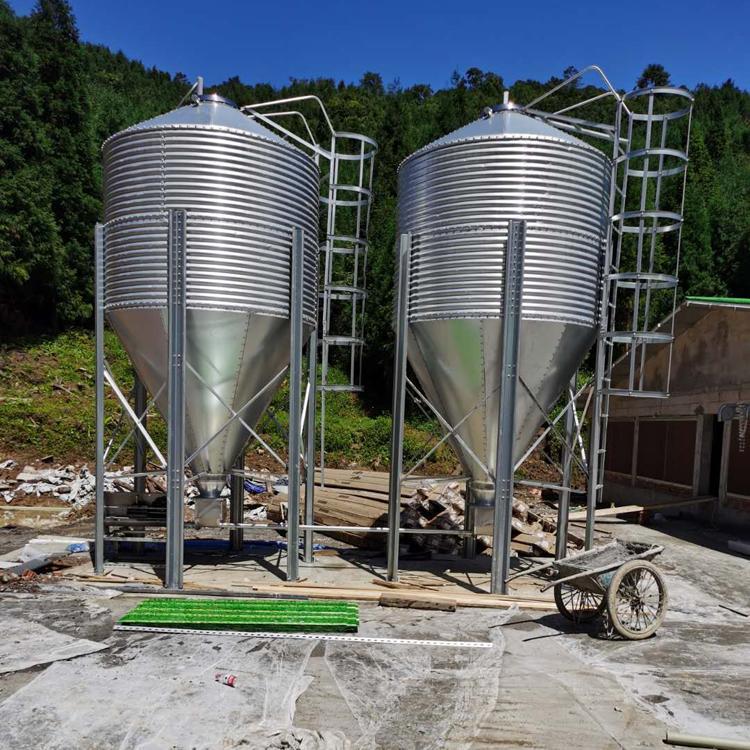 正茂养殖场用镀锌储料塔,饲料储存塔加工定制