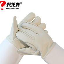 牛皮电焊手套 焊工手套 耐磨防刺焊接手套帆布加长劳保手套