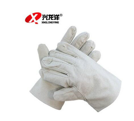 劳保手套 24排加密线帆布加大手套 定做劳保帆布耐磨透气手套 焊工手套批发