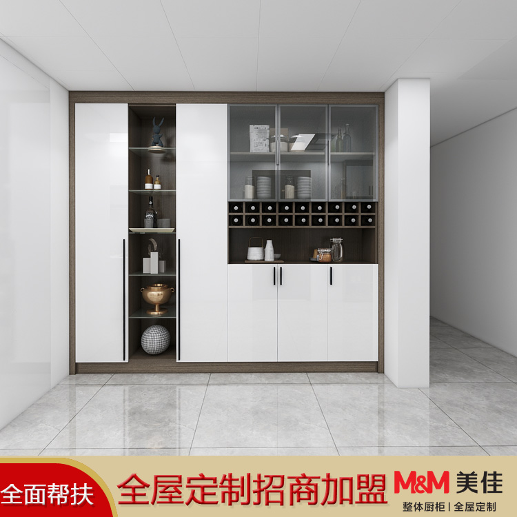 现代简约设计 餐边柜 酒柜 储物柜定制生产厂家 美佳全屋定制