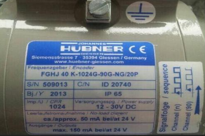 德国原装进口 HUBNER霍伯纳编码器FGH40K-1024G-90G-NG/20P 