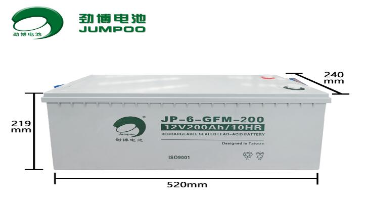 劲博蓄电池JP-6-GFM-200 12V200Ah长寿命、低自放电及高可靠度