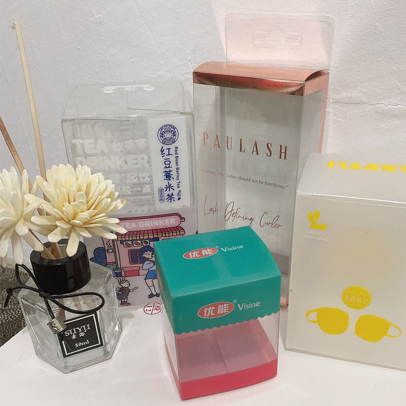 伍美 化妆品pvc包装盒 磨砂斜纹pp塑料胶盒 pet透明折盒