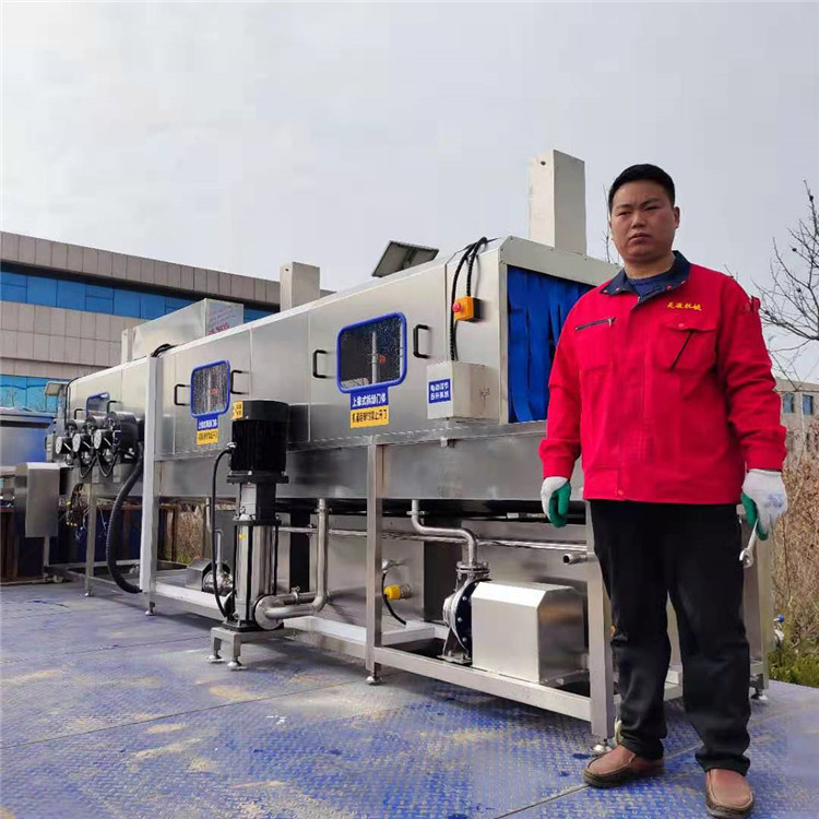 自动化清洗烘干洗筐机 对夹式栈板清洗设备 广东食品筐清洗设备批发商