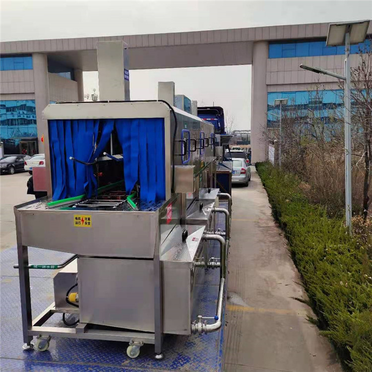 厂家供应方形利器盒子清洗机 螺蛳粉料桶清洗机价格 医疗废物周转箱清洗线