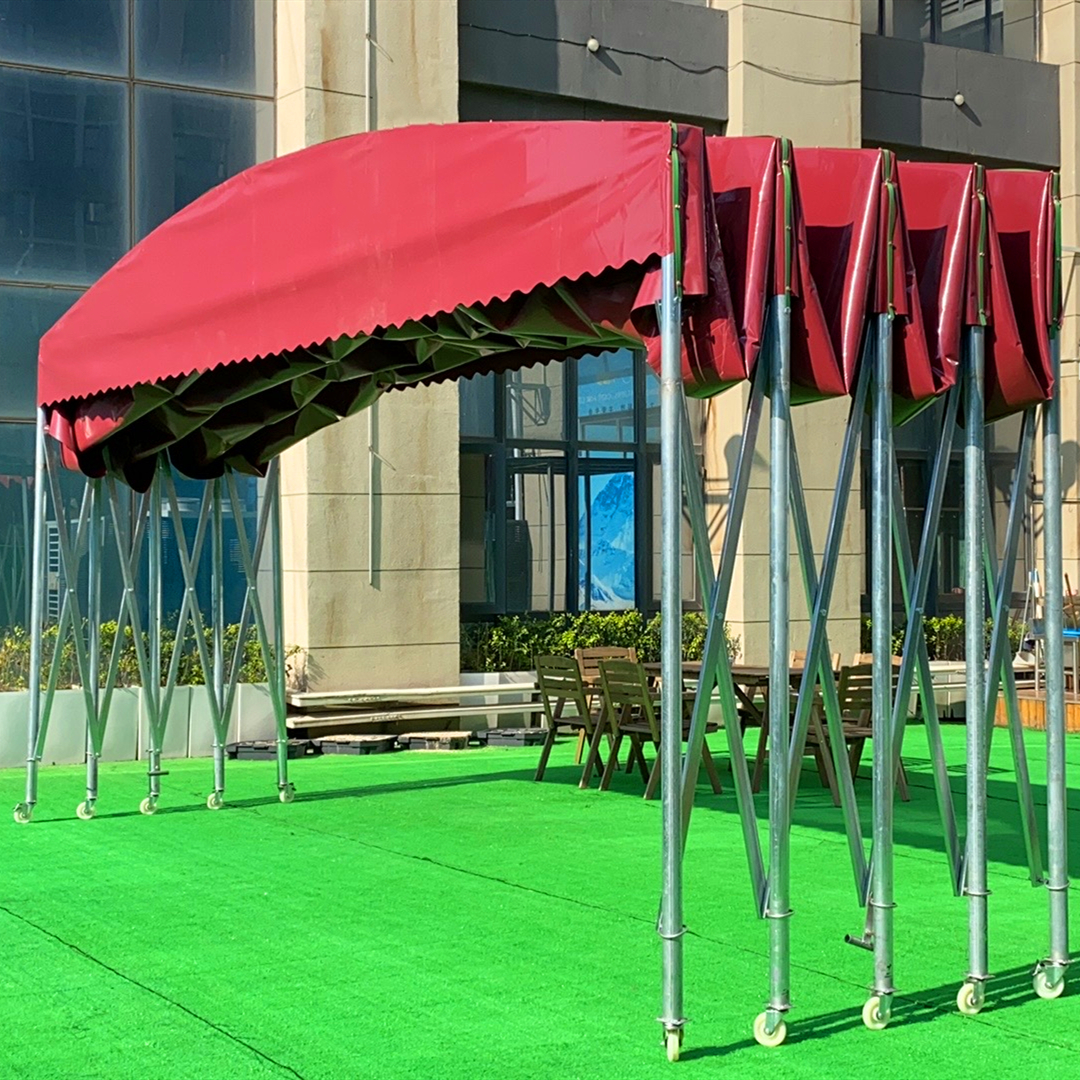 六<em>安</em>大型移动推拉雨棚伸缩式折叠活动排挡仓库帐篷烧烤棚子伞棚遮阳蓬