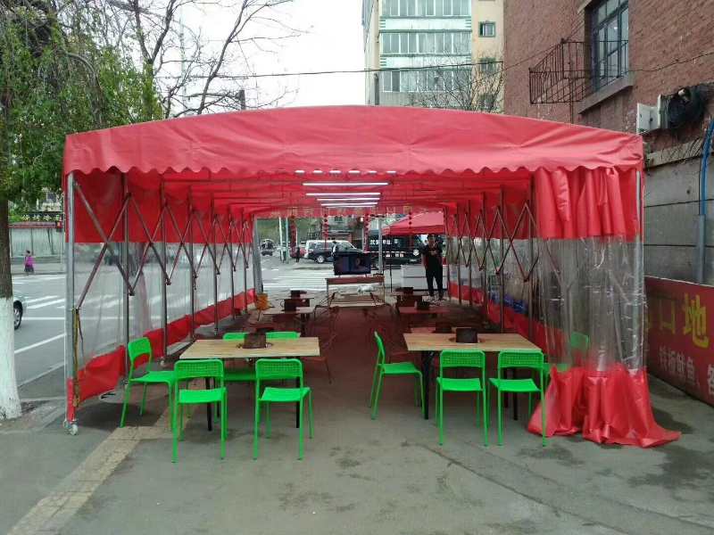 深圳推拉棚活动伸缩雨蓬车篷车库家用遮阳小车篷仓库厂房移动雨棚
