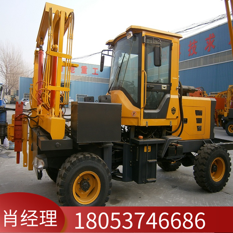 节油环保护栏打桩机  高速公路护栏打桩机 厂家装载式护栏打桩机