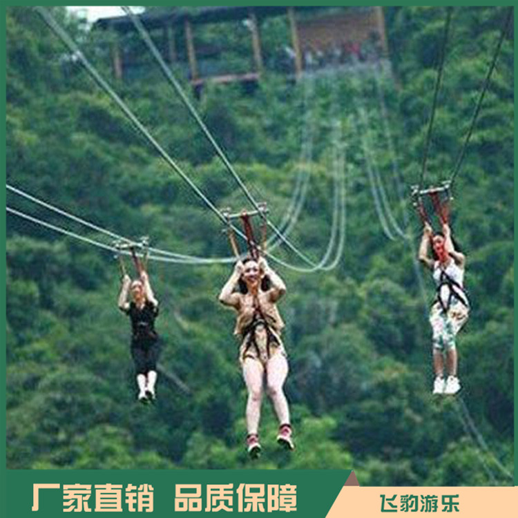 高空滑索项目 高空飞索设备厂家 飞豹游乐 品类齐全