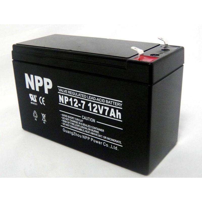 NPP耐普蓄电池NP12-7.0AH免维护铅酸蓄电池12V7AH蓄电池ups电源卷帘门消防主机控制器