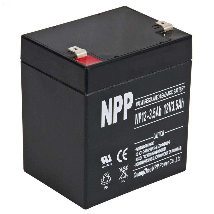 NPP耐普蓄电池NP12-3.5 12V3.5AH 免维护铅酸蓄电池 电梯专用电池UPS内置电池