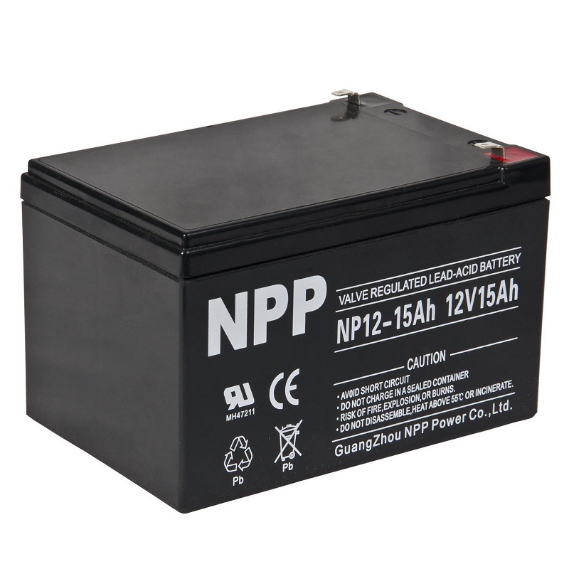 NPP耐普蓄电池NP15-12 12V15AH UPS电源电子仪器免维护铅酸电瓶/消防主机/门禁/