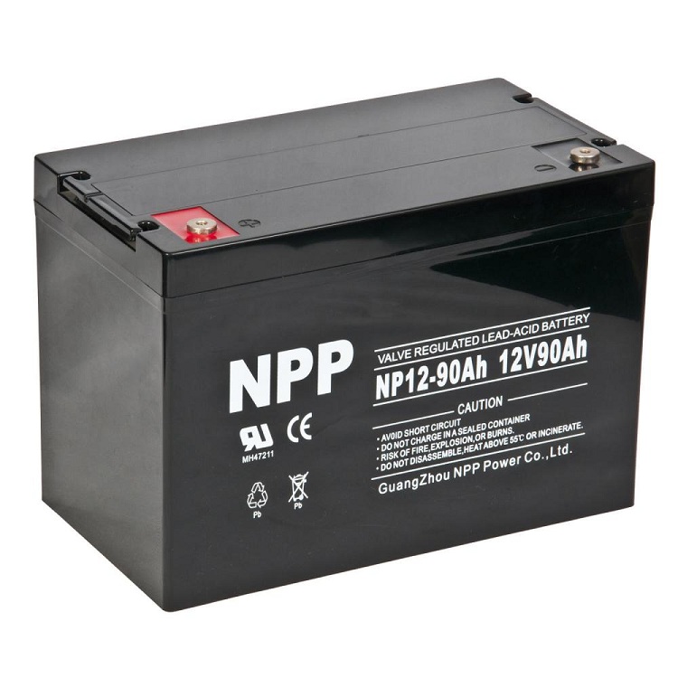 NPP耐普蓄电池NP12-90AH太阳能/光伏 UPS电源12V90AH/铅酸免维护备用电力电源机房