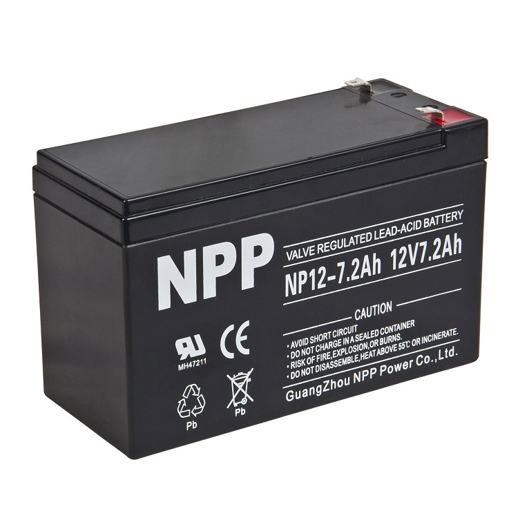 NPP耐普蓄电池NP12-7.2铅酸免维护12V7.2AH UPS电源电梯 应急通用消防主机控制器