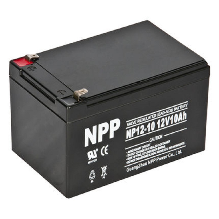 NPP 耐普蓄电池12V10AH 铅酸免维护蓄电池 NP12-10 消防主机电瓶控制器UPS电池照明