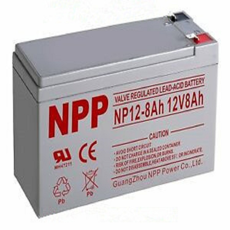 NPP耐普蓄电池NP12-8免维护12V8AH UPS/EPS/直流屏太阳能通讯专用医疗电梯照明应急