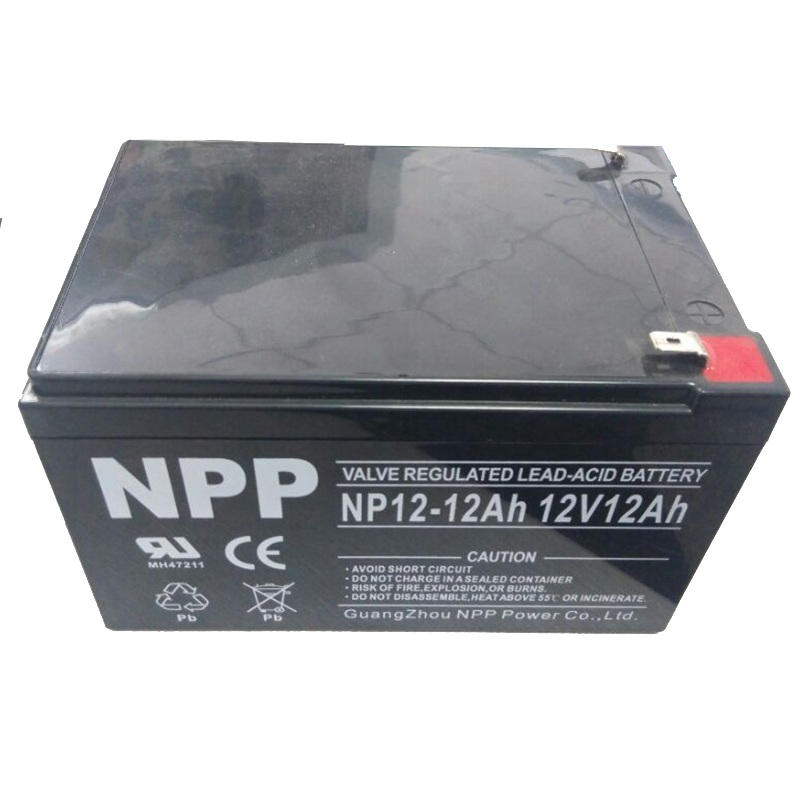 NPP耐普蓄电池NP12-12(12V12AH)应急灯UPS、EPS、直流屏电源专用卷帘门消防医疗