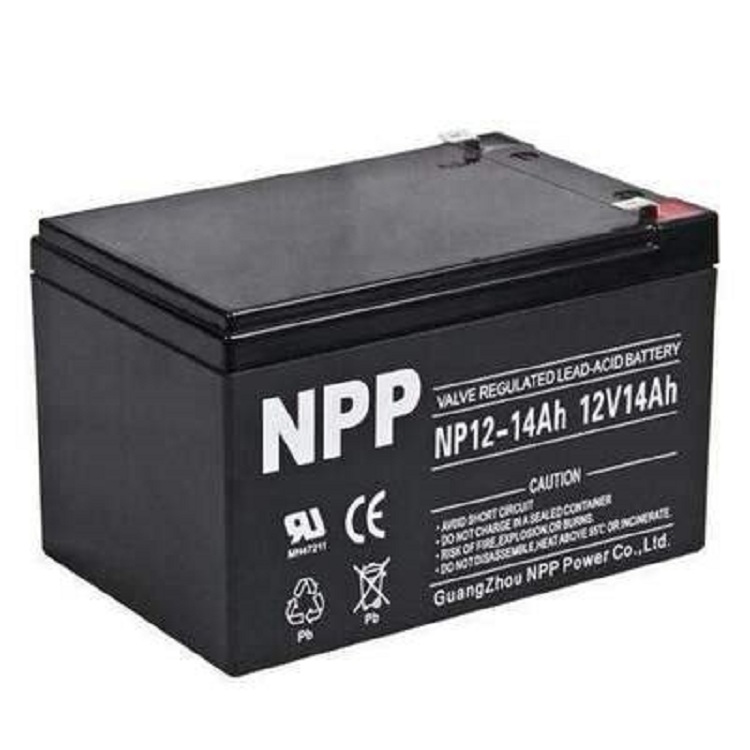 NPP耐普蓄电池NP12-14免维护12V14AH UPSEPS直流屏电源太阳能控制器，信号塔，照明