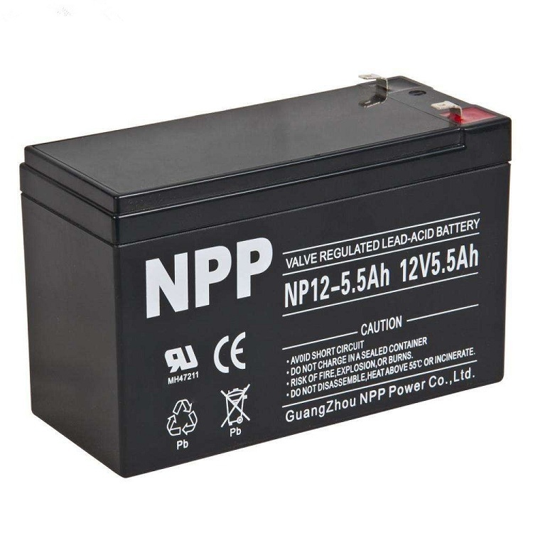 NPP耐普蓄电池12V5.5AH太阳能免维护UPS电源直流屏计算机系统应急照明门禁消防信号塔消防主机