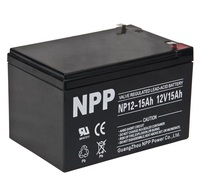 NPP耐普NP15-12蓄电池 12V15AH UPS电源电子仪器免维护铅酸电瓶消防应急医疗照明门禁