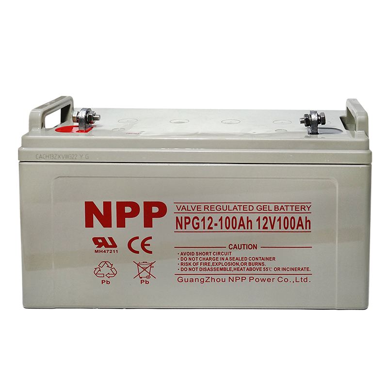 NPP耐普蓄电池NPG12V100AH免维护胶体蓄电池UPS电源太阳能光伏EPS核电站机房路灯电力