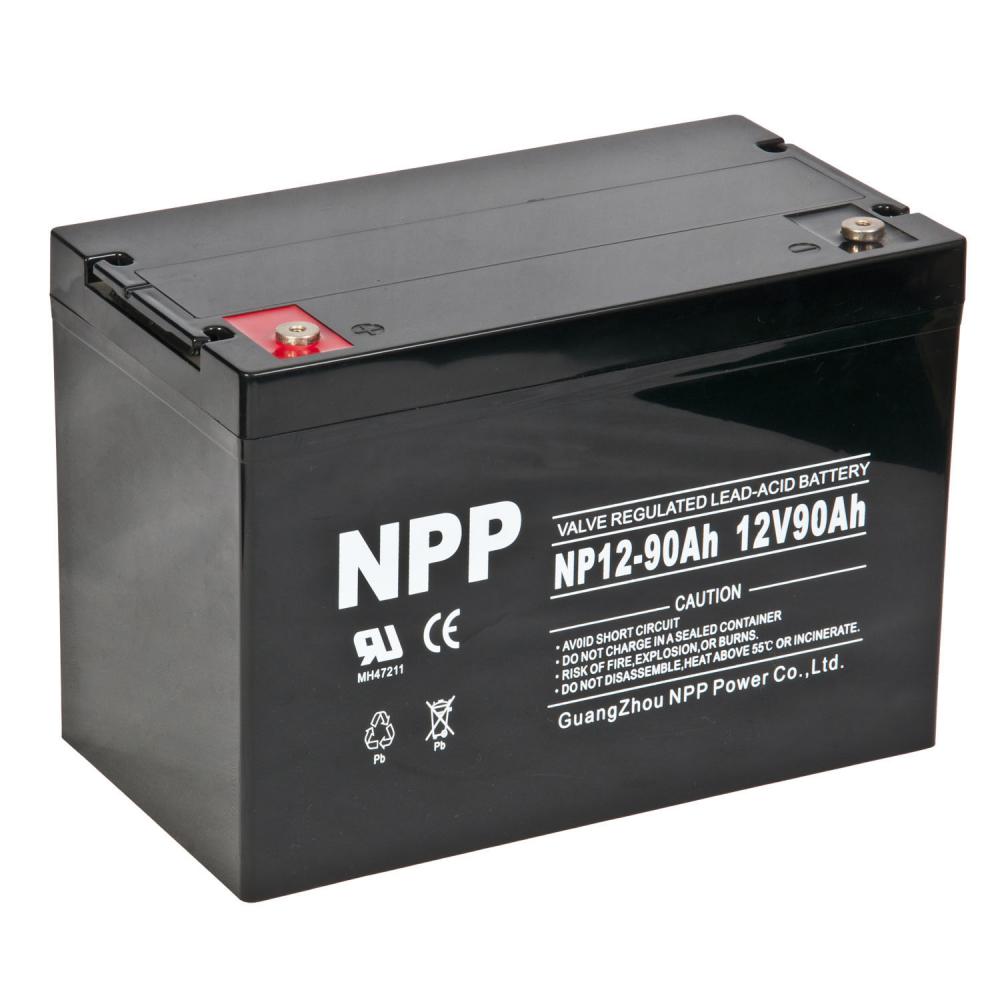  NPP耐普NP12-90AH UPS/EPS直流屏专用12V90AH铅酸免维护蓄电池逆变器机房路灯