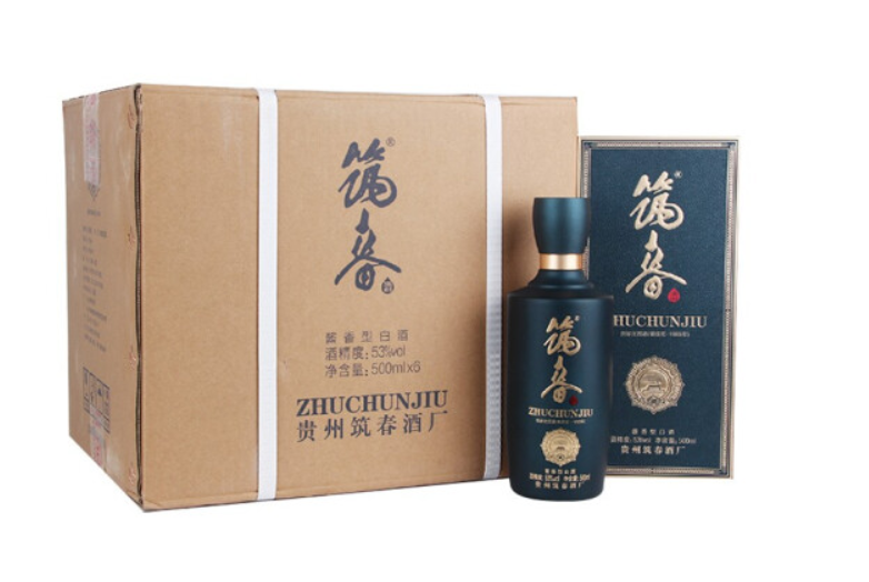 郑州筑春 贵州筑春酒优质蓝 贵州老三春系列 53度 酱香型白酒 高度白酒 500ml*6瓶
