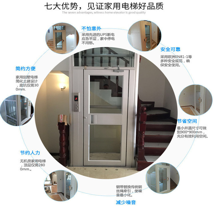 液压驱动别墅电梯_三层楼梯转角地下室电梯安装