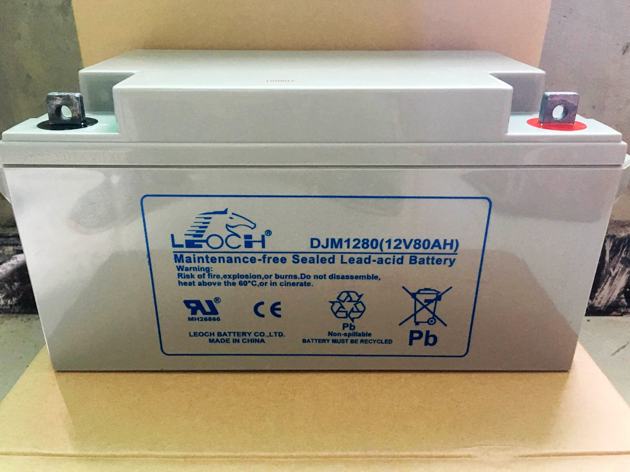 LEOCH理士蓄电池12V80AH铅酸DJM1280船舶 电力风能 太阳能储能电瓶UPS医疗设备 