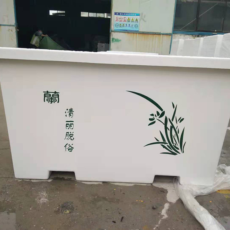现货出售 户外玻璃钢花箱 移动方形花钵 玻璃钢花箱 质量放心