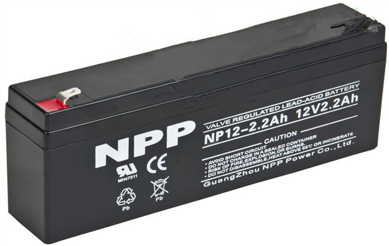 NPP耐普蓄电池NP12-2.2Ah 免维护12V2.2AH机器内置 控制器UPS电源门禁消防主机计