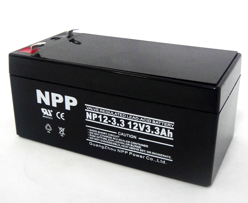 NPP耐普蓄电池12V3.3AH NP12-3.3 UPS/EPS/消防/门禁 铅酸免维护控制器电梯