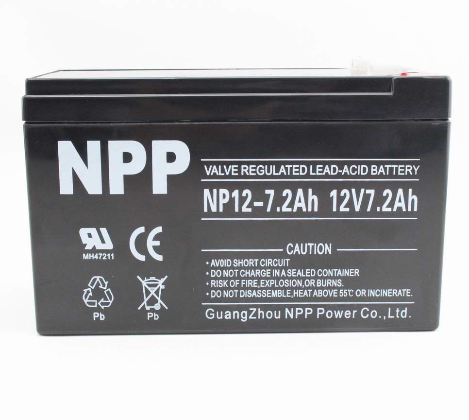 NPP耐普蓄电池NP12-7.2铅酸免维护12V7.2AH UPS电源电梯 应急通用消防电梯照明医疗