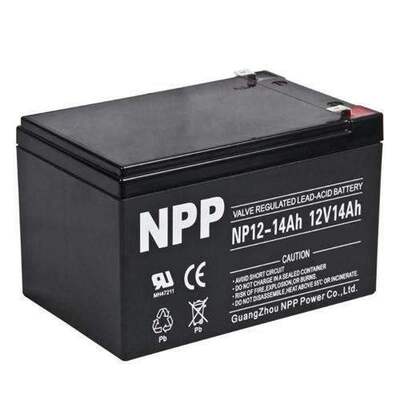 NPP耐普蓄电池NP12-14免维护12V14AH UPSEPS直流屏电源太阳能专用消防医疗照明应急
