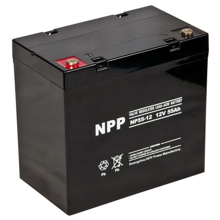 NPP耐普蓄电池NP12-55 12V55AH 免维护铅酸 UPS直流屏 消防 照明医疗太阳能路灯电