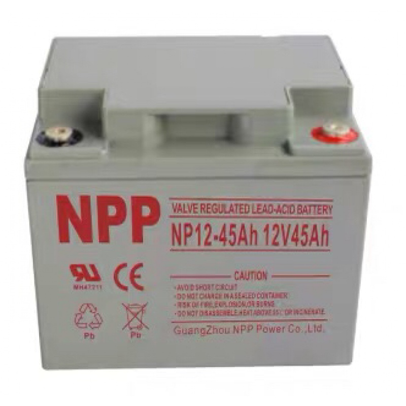 NPP耐普蓄电池NP12-45ah 12v45ah消防主机后备电源太阳能发电储能太阳能路灯电力机房发