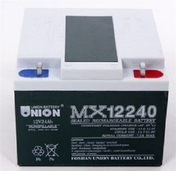 UNION友联蓄电池MX12240 12V24AH 机械臂照明通讯EPS/UPS电瓶