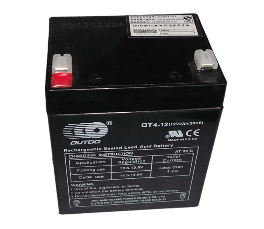 OUTDO奥特多蓄电池 OT4-12 12V4AH铅酸免维护 消防控制器 门禁 童车 主机UPS