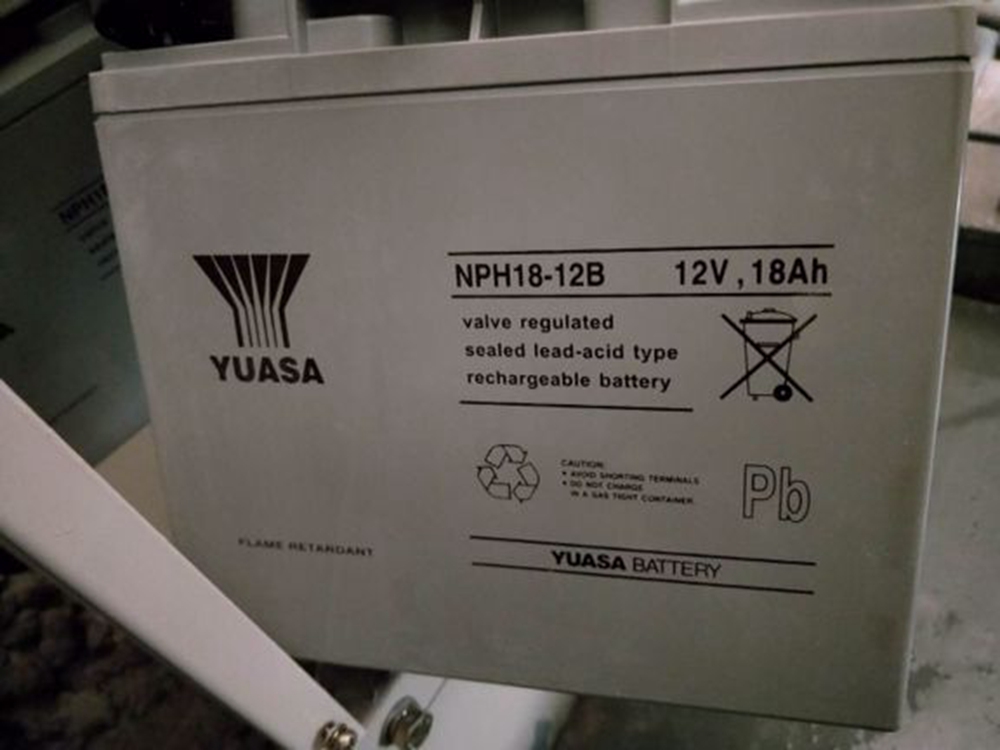 汤浅蓄电池NP18-12B铅酸免维护12V18AH路灯 机房 消防 直流屏 UPS/EPS专用电源