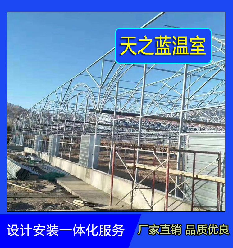 天之蓝 温室大棚骨架设计安装  热镀锌骨架建造  薄膜温室架构 温室配件