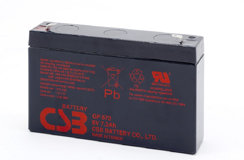 希世比CSB蓄电池GP672 6V7.2AH 医疗器械精密仪器铅酸免维护