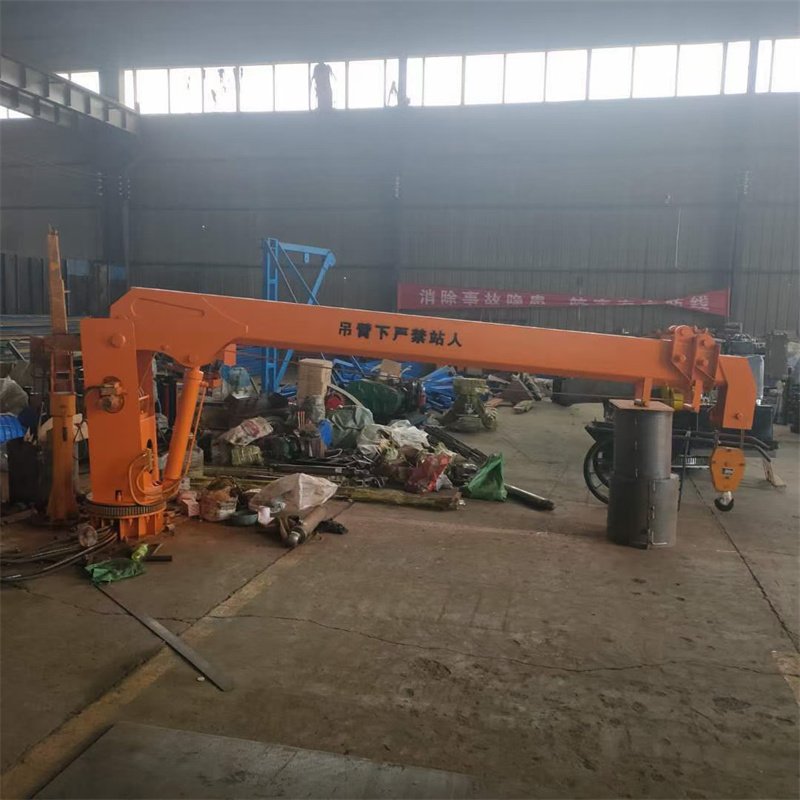 液压折臂吊机 冠旺定做1-3吨小型液压吊机 大臂液压伸缩