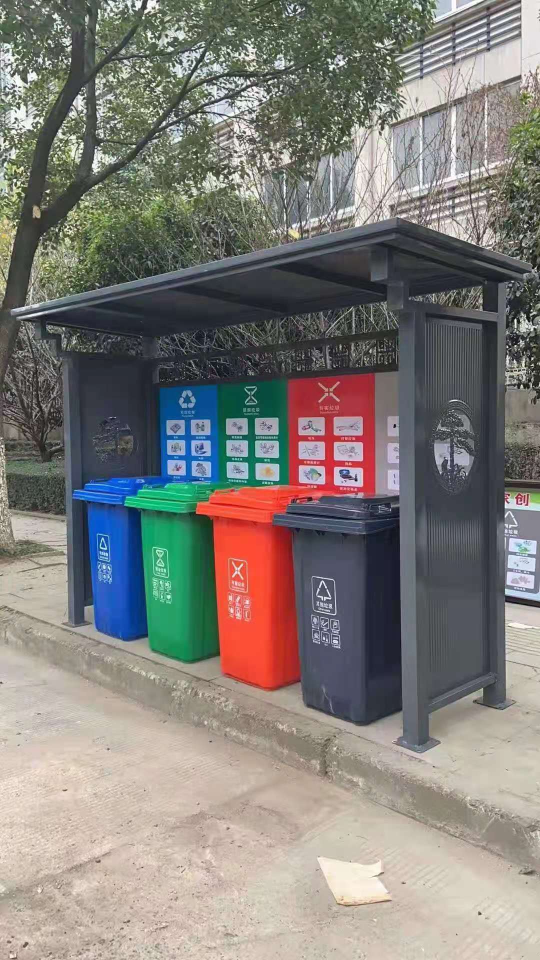 广东潮州 不锈钢铁质垃圾桶  户外垃圾箱带轮厂家直销