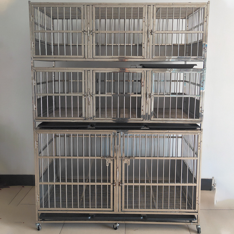组合式猫笼狗笼不锈钢双层三层子母笼展示笼寄养笼
