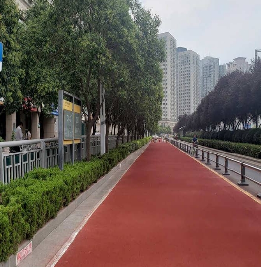 山西生态透水路面 红色透水地坪 胶结料增强剂 虹彩建材供应商