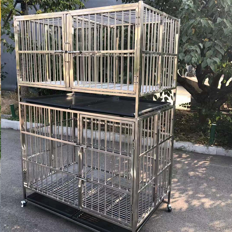不锈钢双层组合笼宠物店家用狗笼大小型犬笼厂家直销狗窝