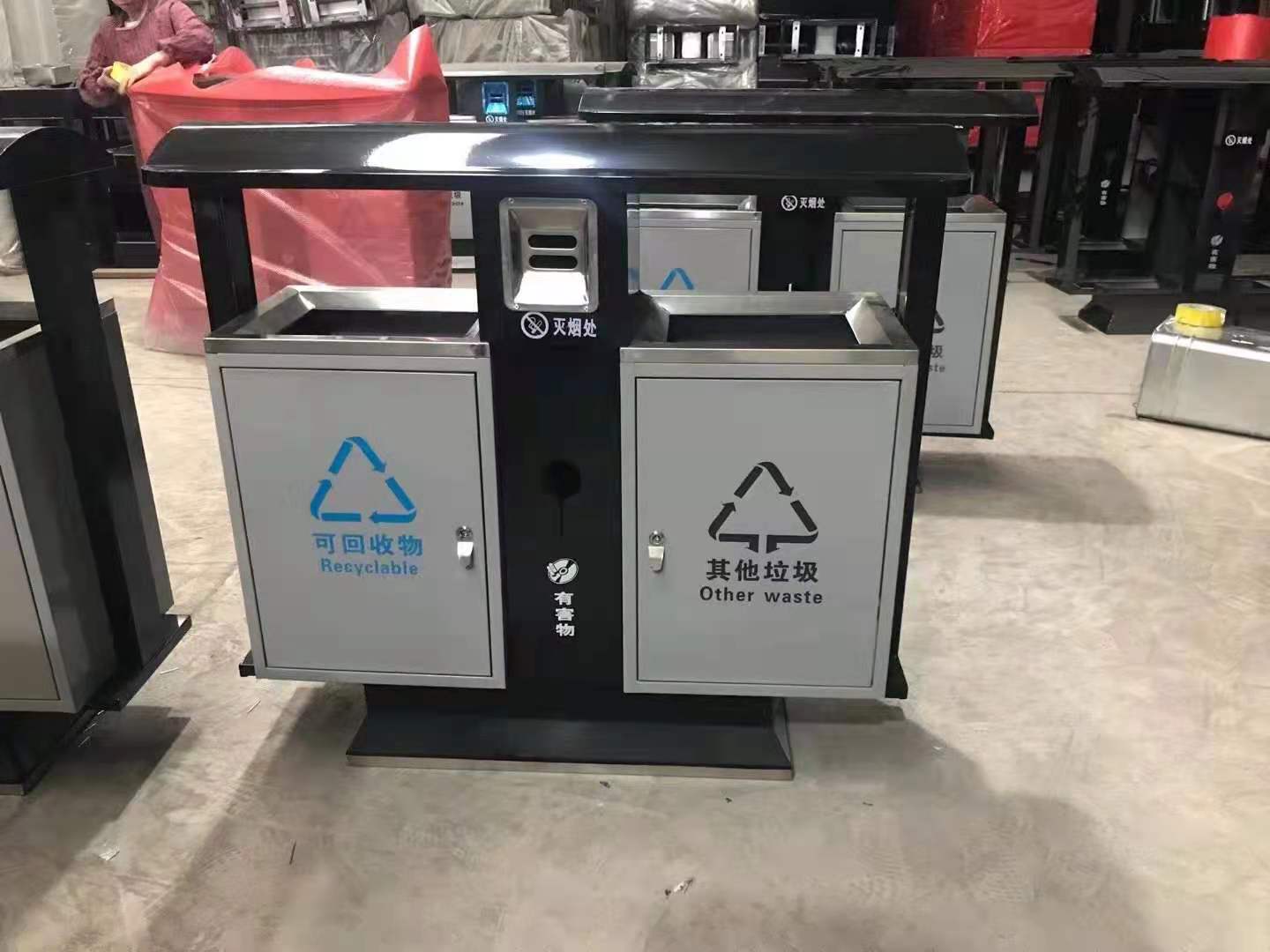 辽宁省销售 不锈钢垃圾亭 不锈钢户外垃圾桶 深圳厂家直发批发价