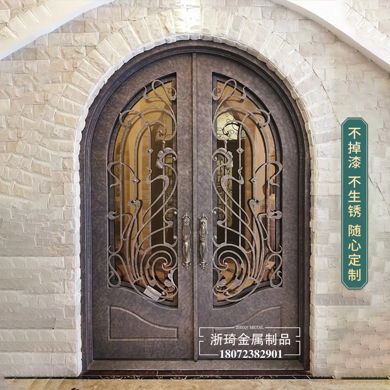 铁艺门 平开门式铁艺门厂家 永康铁艺门庭院门 浙琦铁艺门庭院门