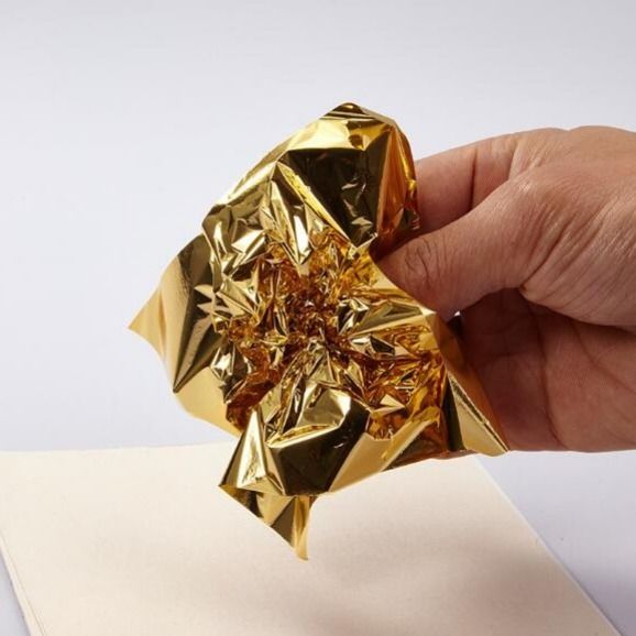 金梓厂家热卖手抓邹面香槟金箔 香槟色银箔仿古金箔14cm 品质有保障