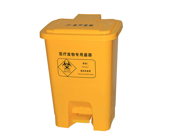 广东省龙岗区 黄色医疗摇盖垃圾桶 加厚医疗废物垃圾桶摇盖